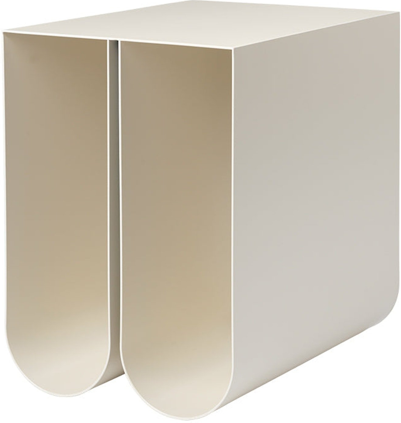 Sidebord Kristina Dam Curved Beige Stål 36x26x35     Småbord Minimalistisk Design