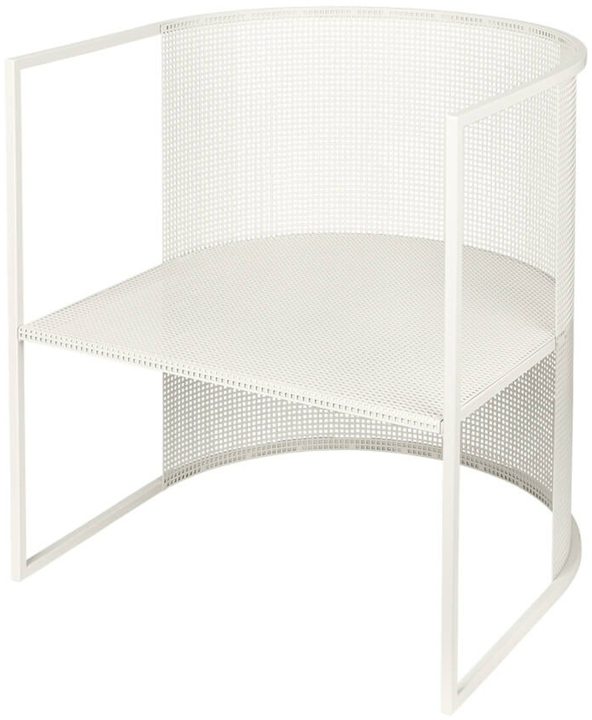 Loungestol Kristina Dam Bauhaus   Hvidt Rustfrit Stål   Minimalistisk Skulpturelt Design Indendørs   Udendørs