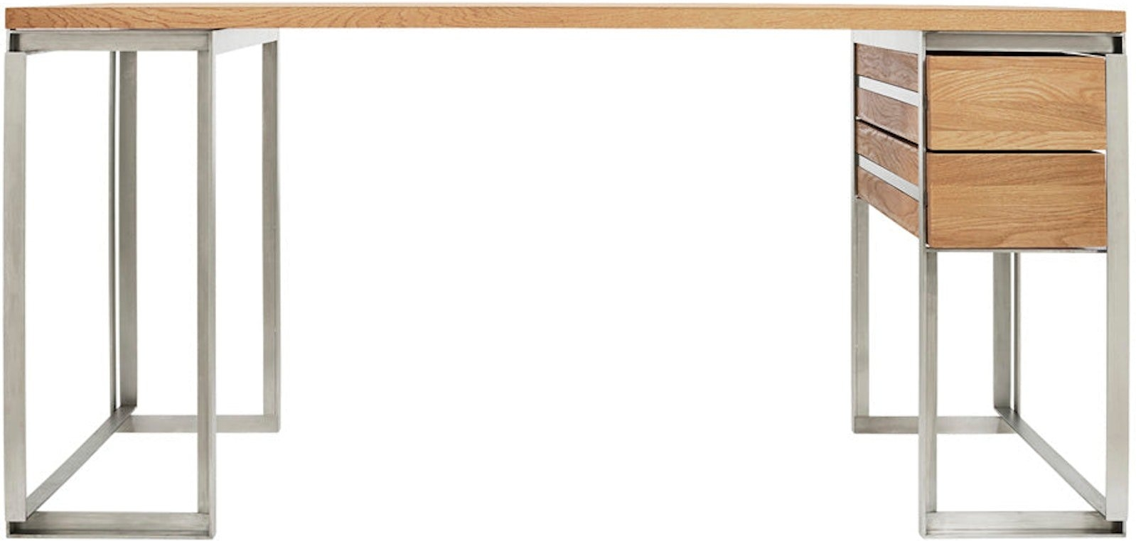 Skrivebord Arbejdsbord Kristina Dam Outline Desk   Rustfrit Stål   Massivt Egetræ Minimalistisk Design