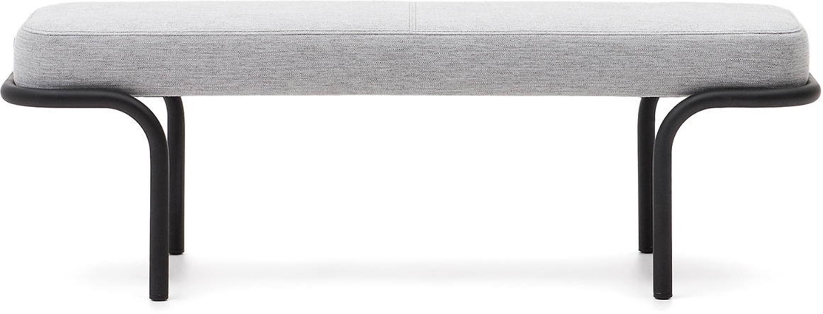 Bænk Til Entré Kave Home Compo Maitane Grå Stof Metal 45x130x44