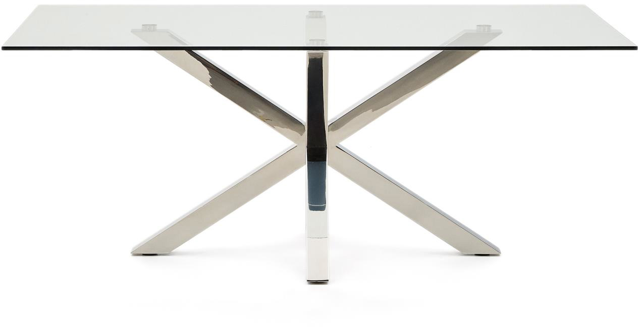Elegant Spisebord i Hærdet Glas og Rustfrit Stål - Kave Home