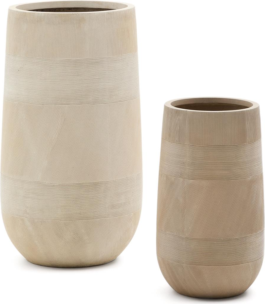 Udendørs Krukkesæt Kave Home Tival Beige Polystone H80   B45   D45