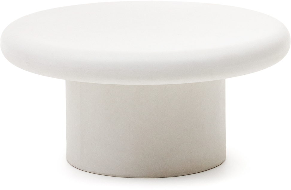Udendørs Sofabord Kave Home Addaia Hvid Fibercement 90x90   Moderne Nordisk Design