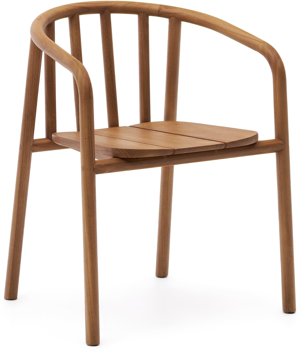 Udendørs Stabelbar Stol Havestol Kave Home Turqueta   100  Fsc-teak  Naturfinish  Armlæn  Max 160