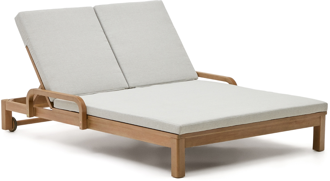 Udendørs Dobbeltsolseng i Eukalyptustræ - Beige