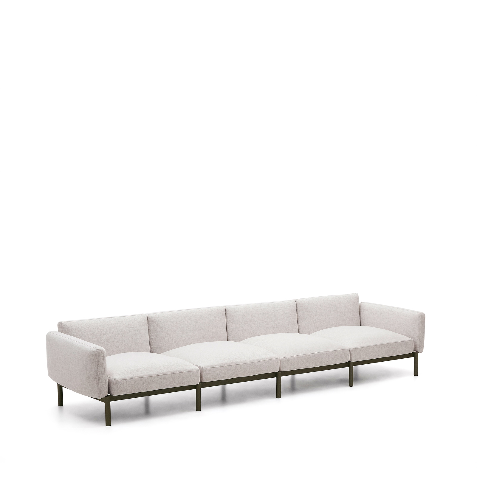 Udendørs Sofa Kave Home Sorells Made Studio  -sæders Modulsofa Loungesofa 370   Ekru Aluminium