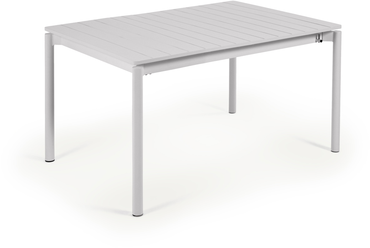 Udendørs Udvideligt Spisebord Kave Home Zaltana Pulverlakeret Aluminium Ekru 140-200x90