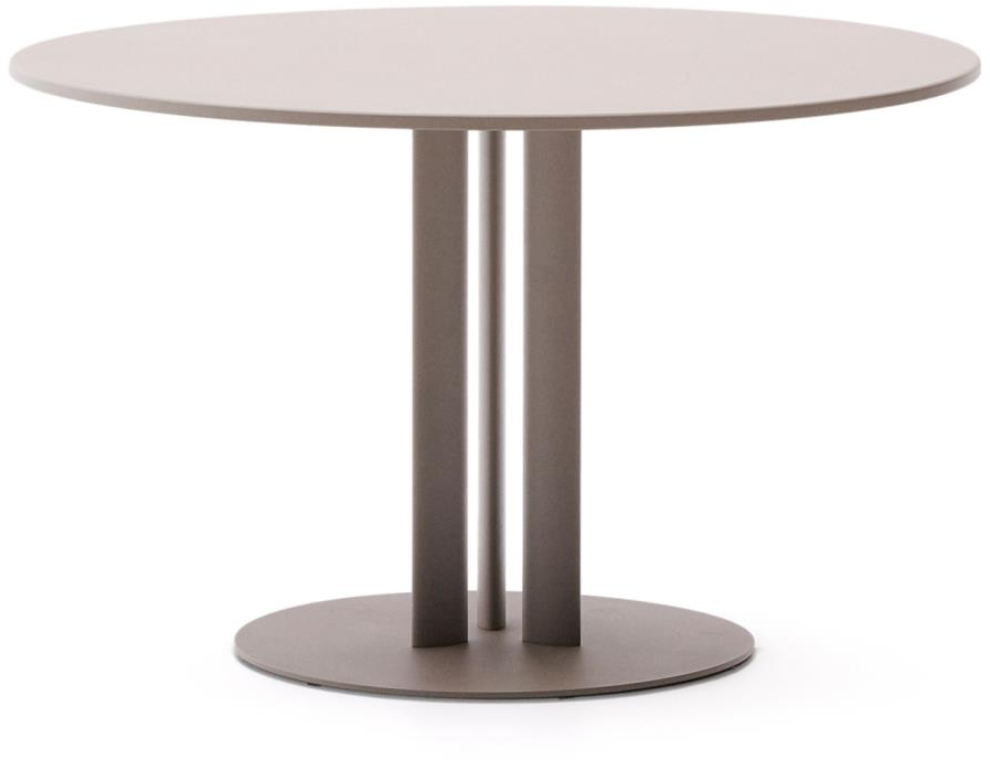 Udendørs Spisebord  Haverbord Kave Home Sedalis ø80xh75   Taupe Pulverlakeret Metal