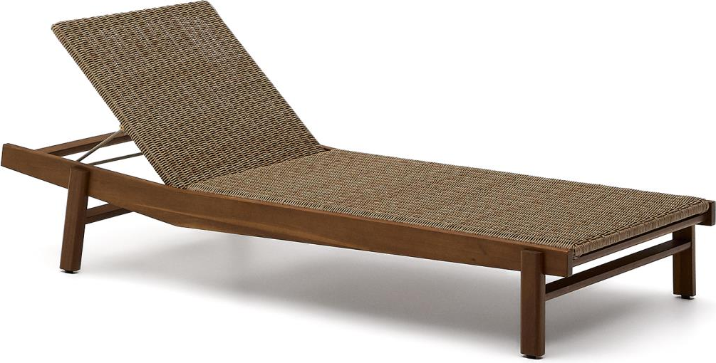 Udendørs Strandstol Solseng Kave Home Itani   Fsc Akacietræ   Syntetisk Rattan  Brun