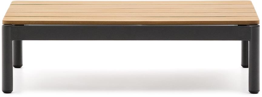 Udendørs Sofabord Kave Home Sorells   Teak   Aluminium Natur   Grafit 91x57x25