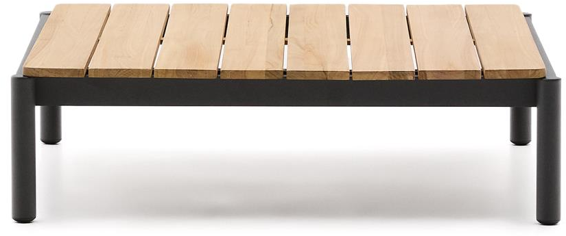 Udendørs Sofabord Loungebord Kave Home Sorells   Teak   Aluminium Natur Grafit 88 8ã 91ã 25