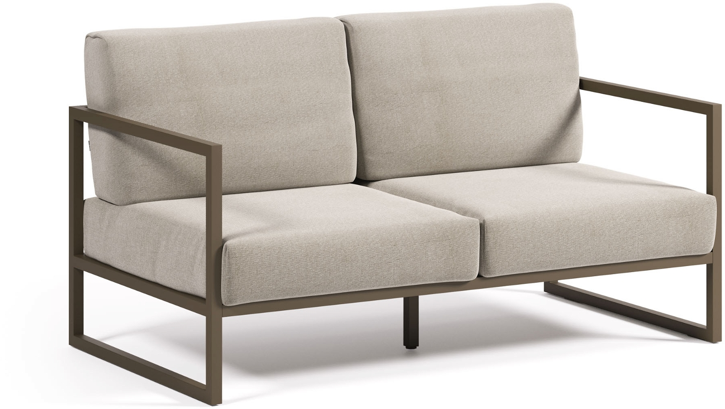Udendørs 2-personers Loungesofa i Grå Aluminium fra Kave Home