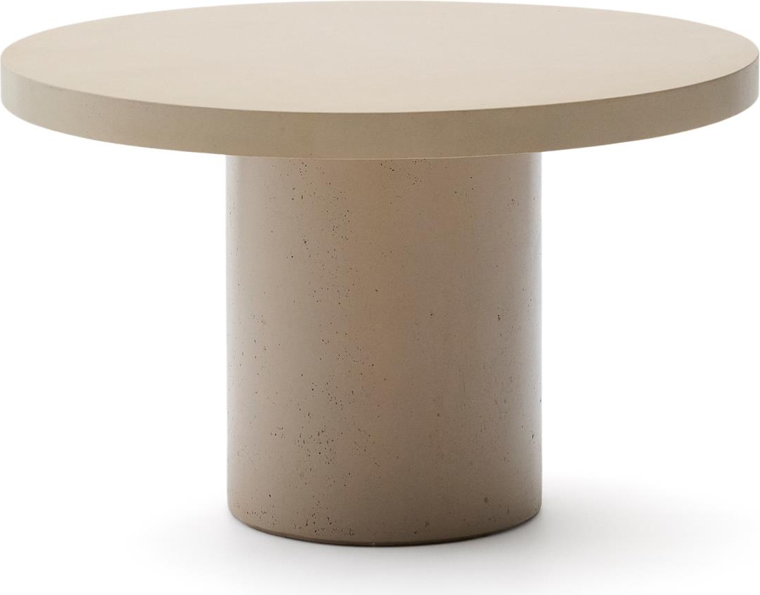 Udendørs Spisebord Kave Home Aiguablava Rund   Glasfiberarmeret Cement ø120   H75   Beige