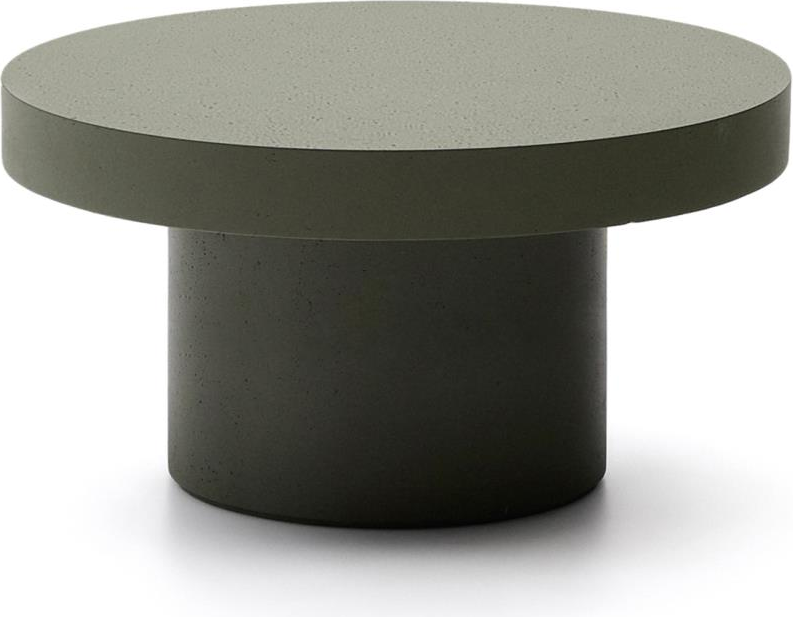 Udendørs Rundt Sofabord Kaffebord Kave Home Aiguablava ø90   Mørkegrøn Cementfiber