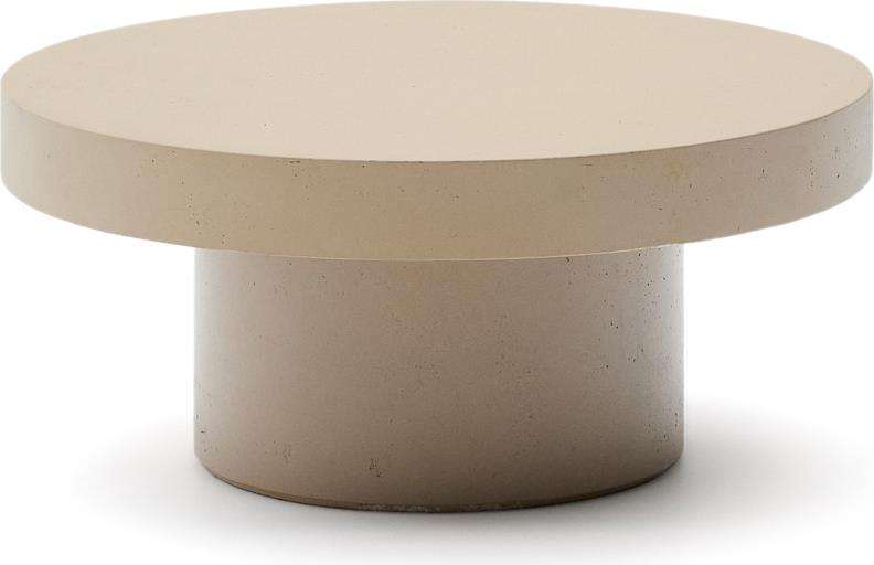 Udendørs Sofabord Kave Home Aiguablava ø66   H30   Cementfiber Beige
