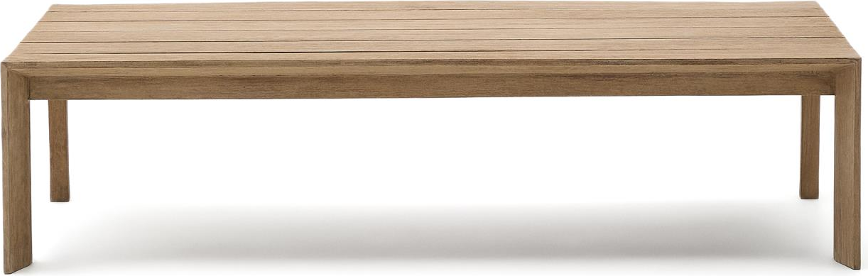 Udendørs Sofabord Kaffebord Kave Home Ambra   Massivt Akacietræ Med Røget Hvid Top   Beige