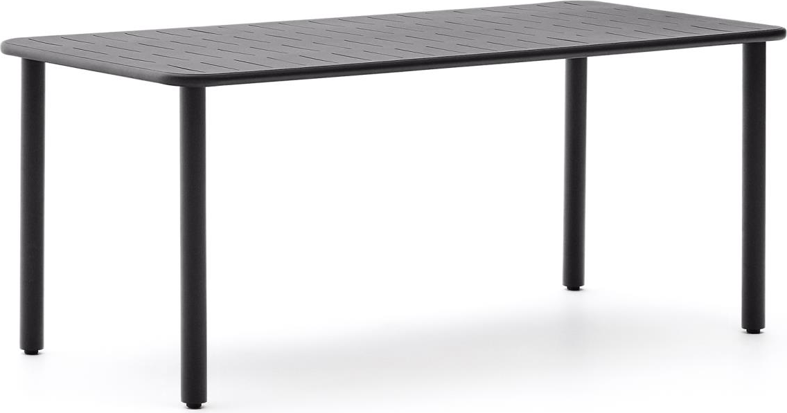 Udendørs Spisebord Kave Home Brai 180x90   Galvaniseret Stål Mørkegrå