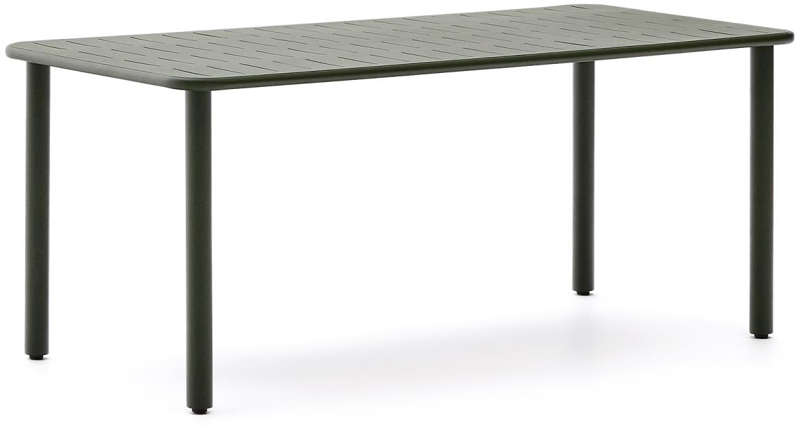 Udendørs Spise-   Havebord Kave Home Brai   Galvaniseret Stål 180x90   Mørkegrøn Industrielt Design