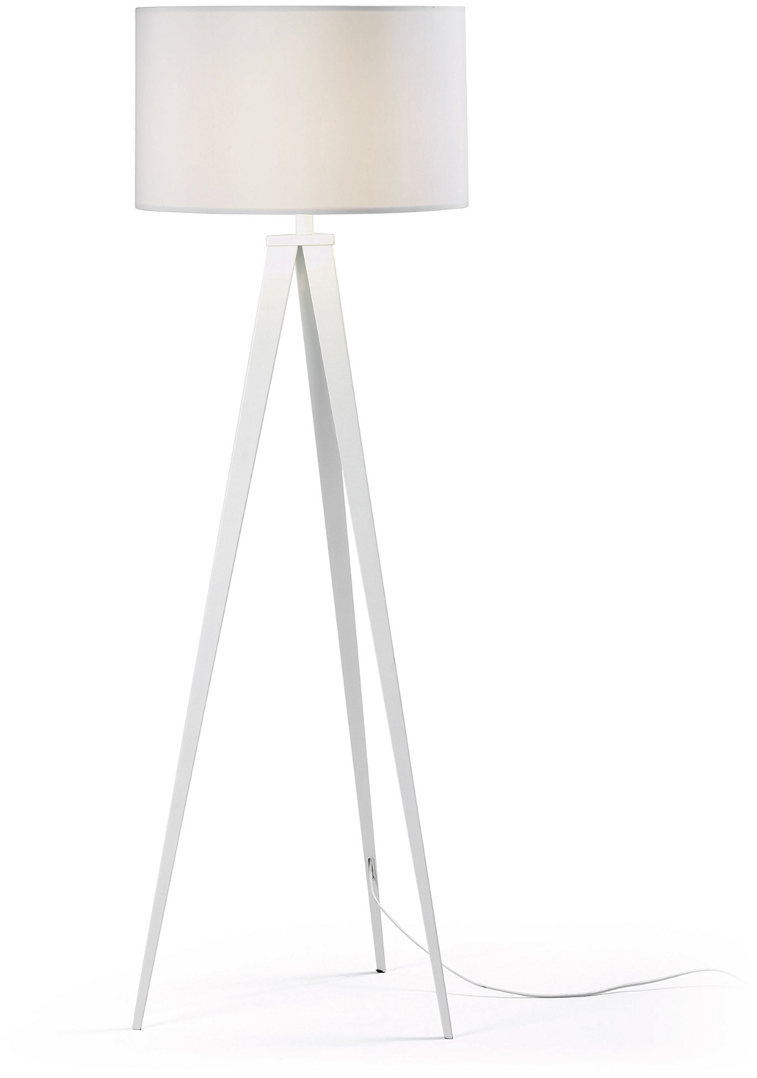 Gulvlampe Kave Home Iguazu Tripod ø50 H157   Hvid Stål Bomuld Moderne Nordisk Design