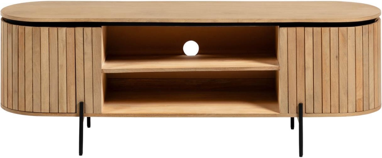 -bord Kave Home Licia 160x43x56   Natur Massivt Mangotræ