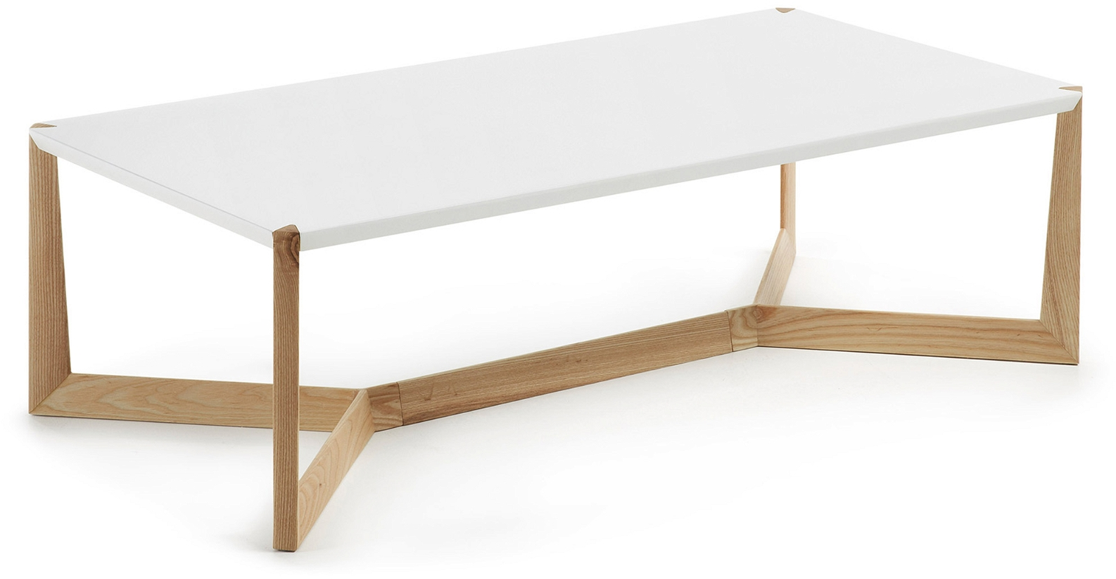 Sofabord Quatro fra Kave Home – Hvidlakeret MDF, Natur 120x60
