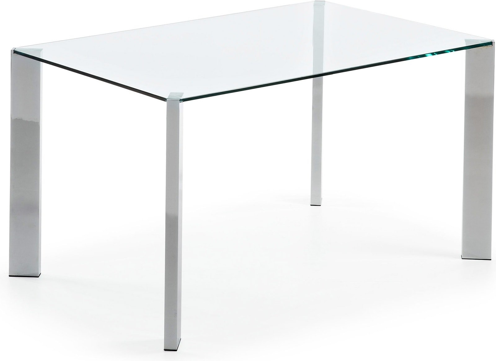 Elegant Spisestuebord i Glas med Stålben - Moderne Design