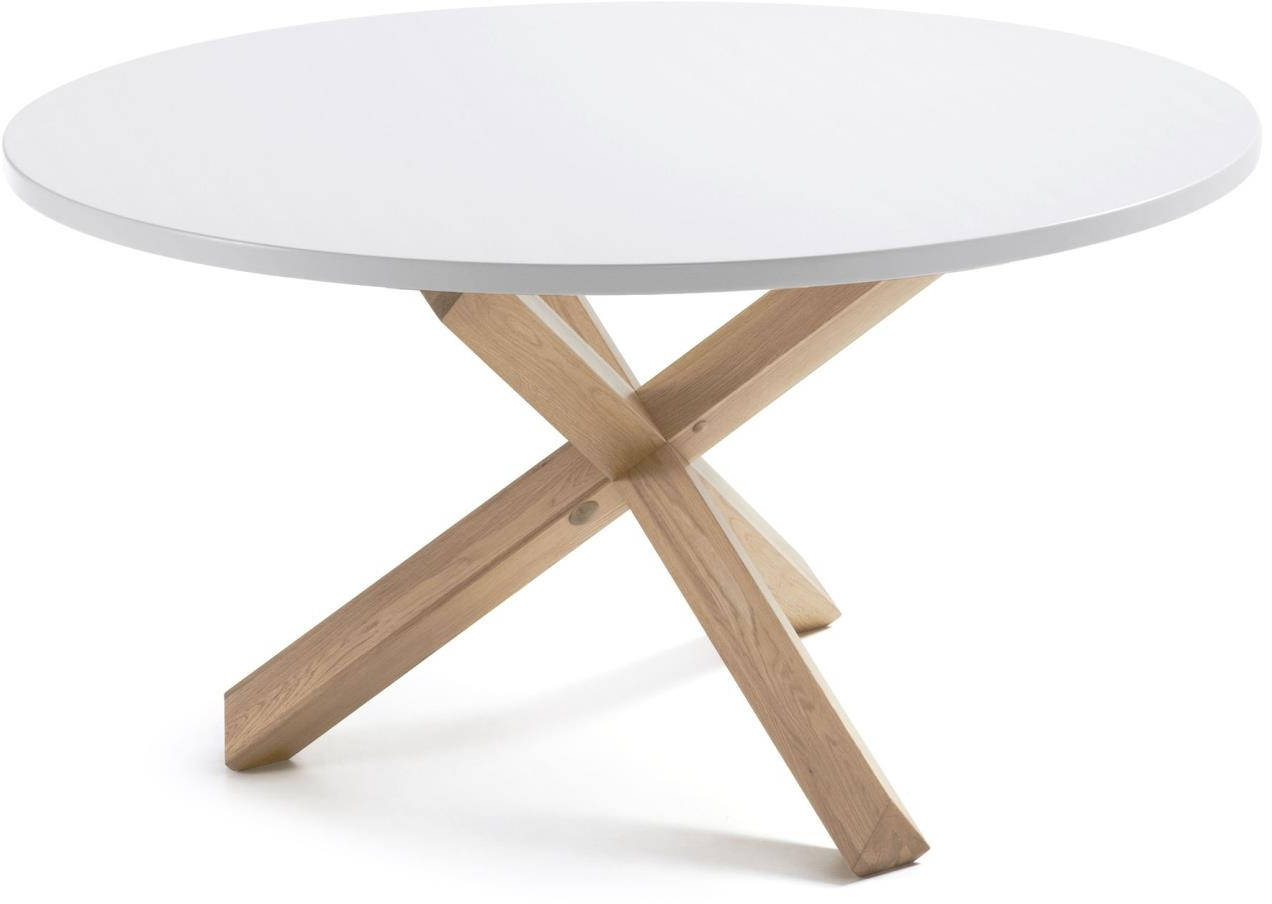 Elegant rundt spisebord Kave Home Lotus i hvid MDF