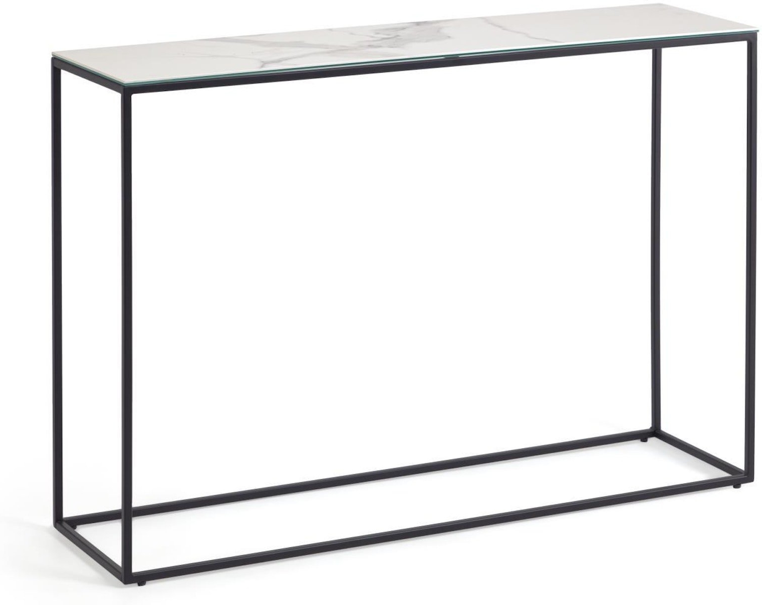 Kave Home Rewena Konsolbord i Hvid Keramik og Glas