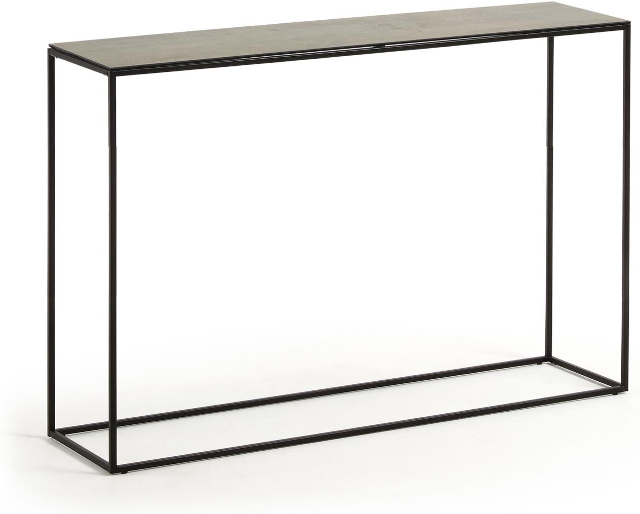 Konsolbord Kave Home Rewena   Keramik   Stål Industrielt Moderne Grå-sort H75ã B30ã L110
