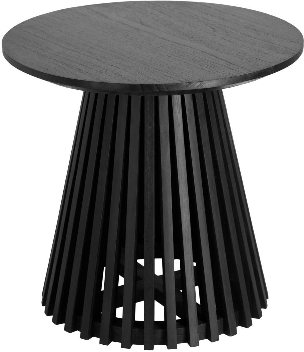 Stilfuldt Sidebord Jeanette i Sort Massivt Mindi Træ - Ø50 cm