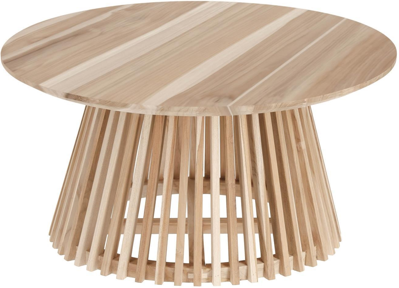 Sofabord Jeanette i Lakeret Massiv Teak – Rundt Design