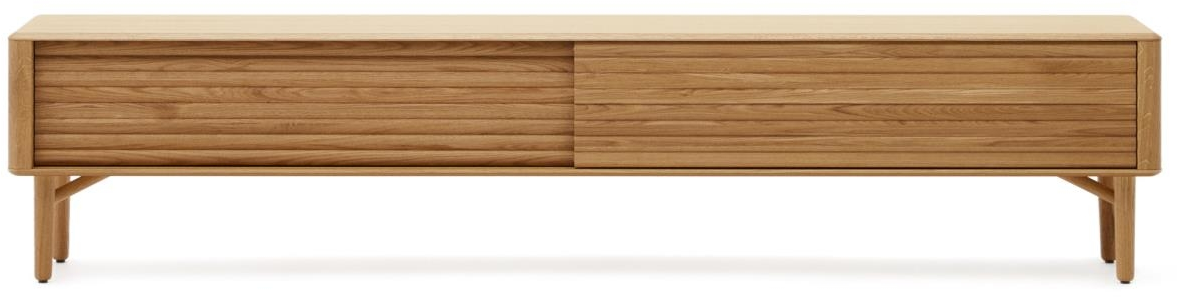 -bord Kave Home Lenon Massivt Egetræ Natur 200   35   57   Mediemøbel