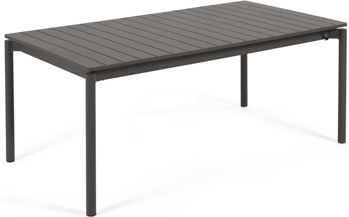 Udendørs Spisebord Med Udtræk Kave Home Zaltana 240x100   Sort Pulverlakeret Aluminium