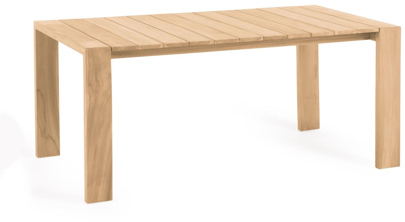 Udendørs Spise-   Havebord Kave Home Victoire Massivt Teak 110x240   Rustik ældret Finish