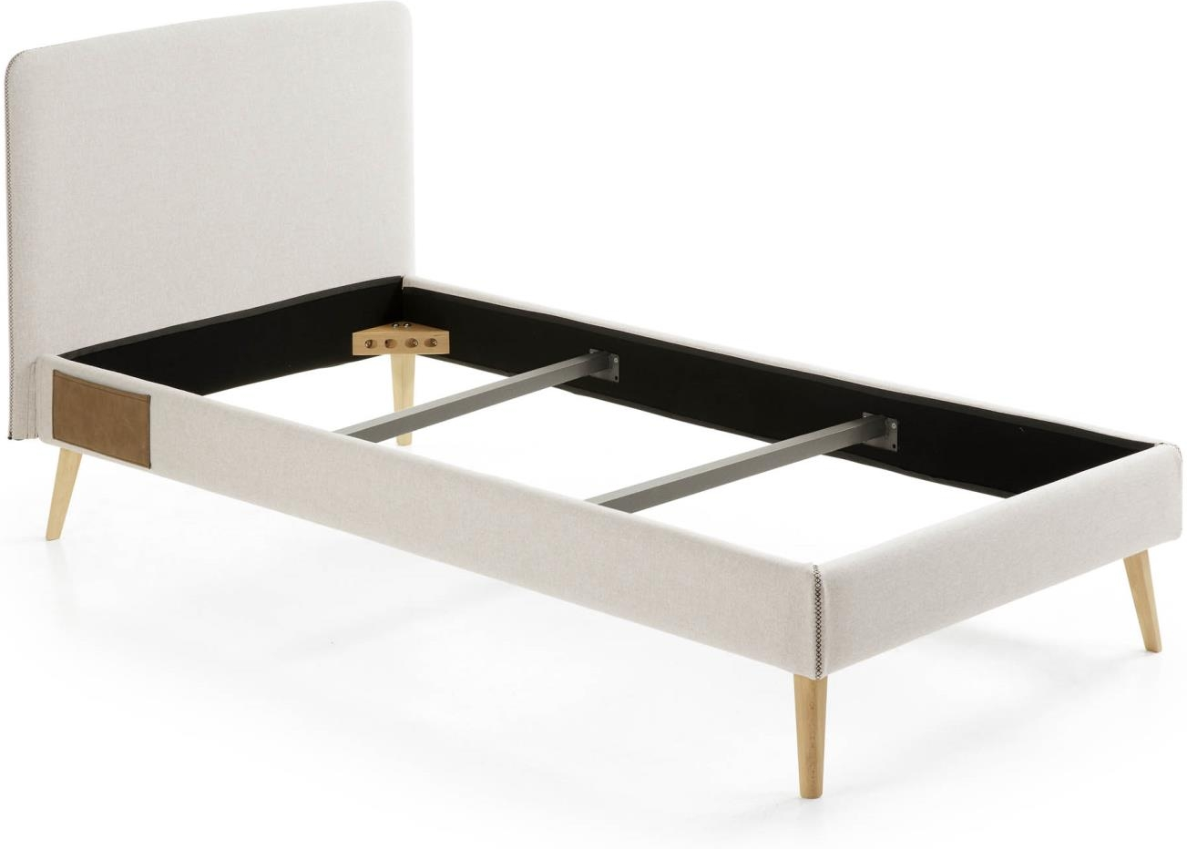 Sengeramme Til Enkeltseng Kave Home Dyla Beige 90   190