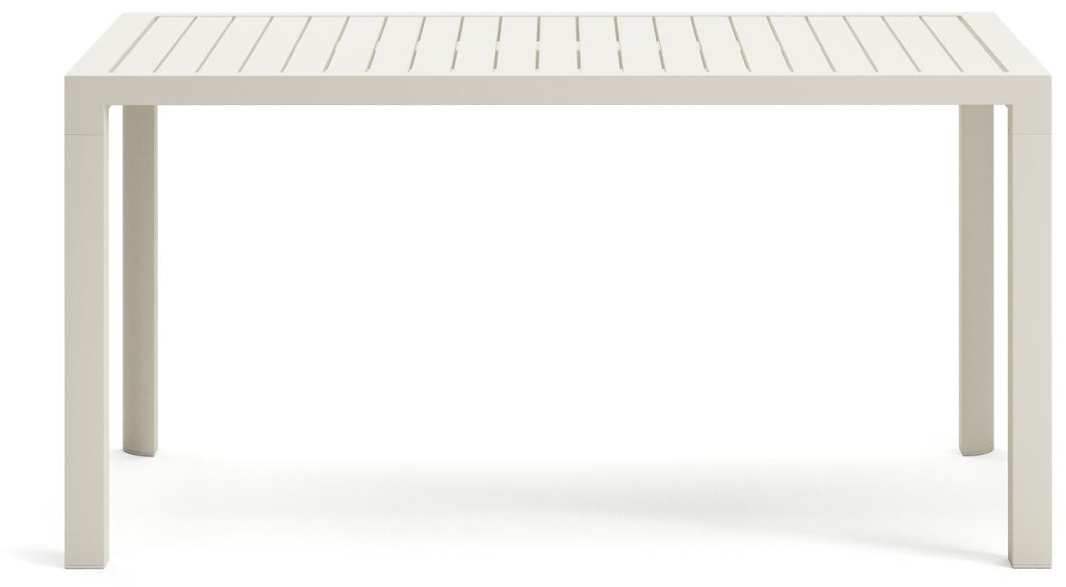 Udendørs Spisebord Kave Home Culip Rustfri Aluminium Hvid 150x77x75   Nordisk Terrassebord