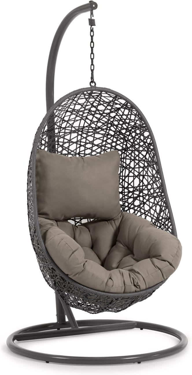 Elegant Hængestol i Mørkegrå Polyrattan til Haven