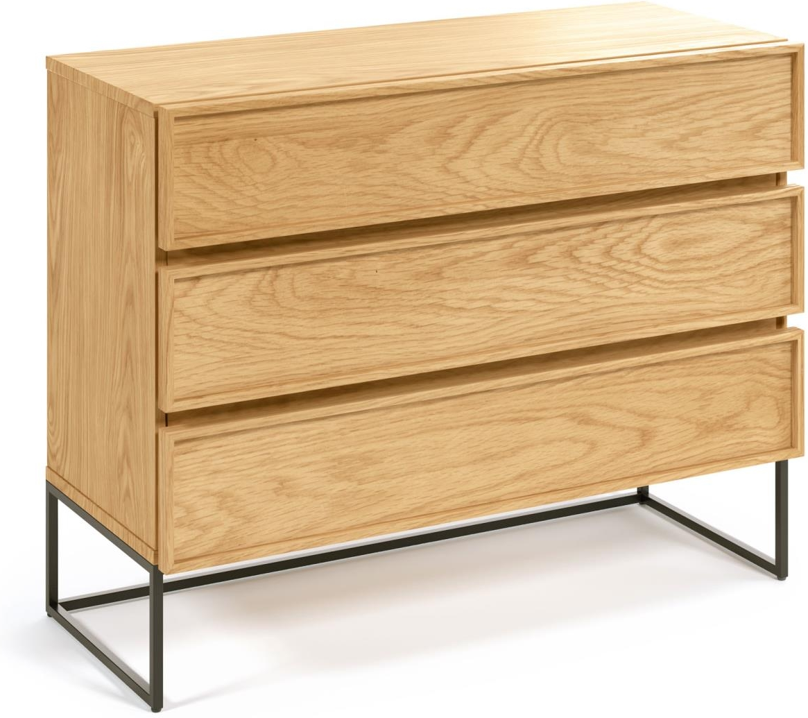 Kommode Kave Home Taiana Natur Egefiner Matsort Stålramme 100   42   78