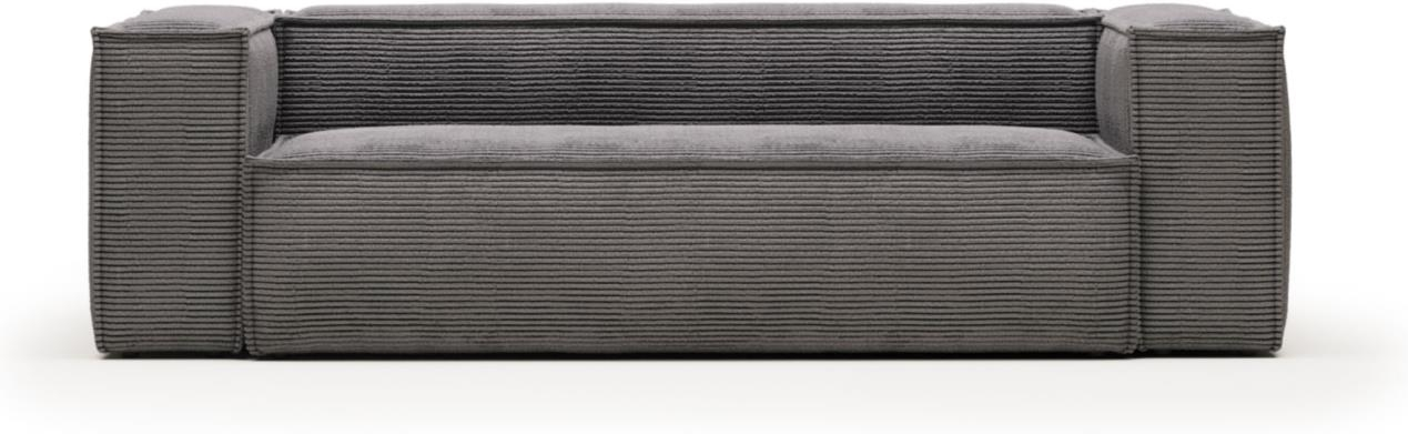 -personers Sofa Kave Home Blok Grå Corduroy Polstret Stof 240x100x69