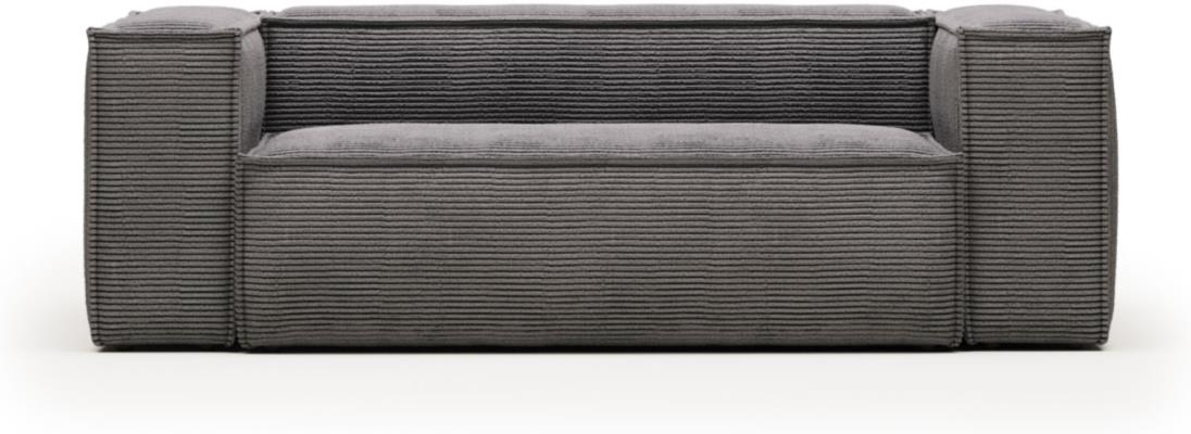 -personers Sofa Kave Home Blok Polstret Grå Bredribbet Corduroy B210ã 100ã 69   Nordisk Vintage