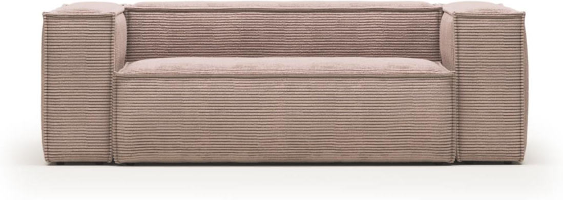 -personers Sofa Kave Home Blok Lyserød Velour Nordisk Vintage 210x100x69