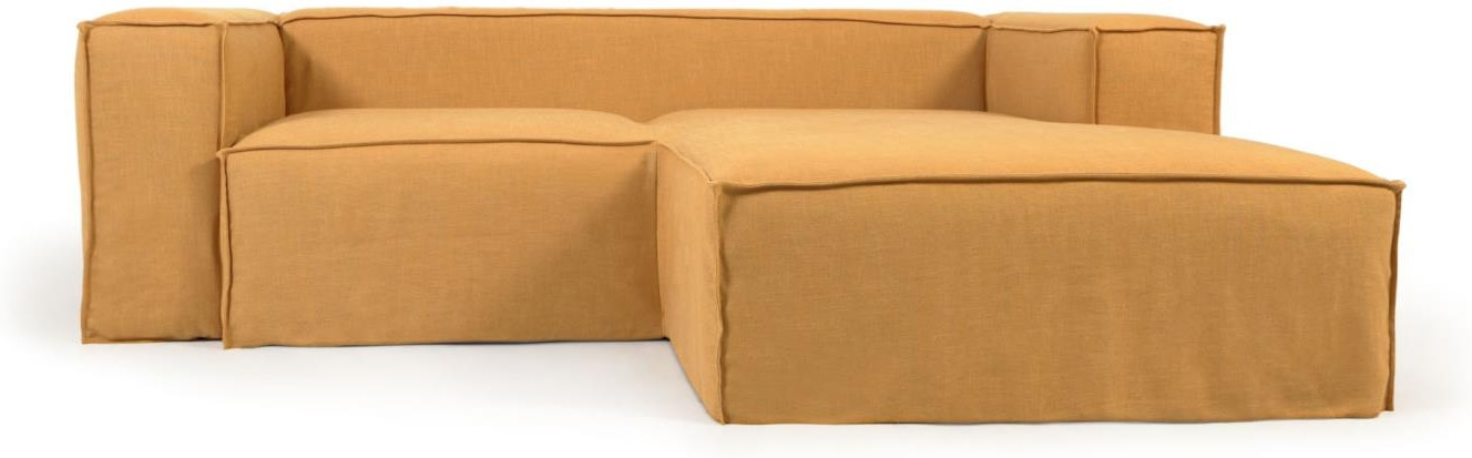 -personers Sofa Kave Home Blok Højrevendt Chaiselongue Sennepsgul 240