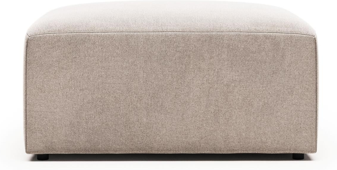 Puf Kave Home Blok   Pletafvisende Stof Beige Moderne Nordisk Design 41x70x90
