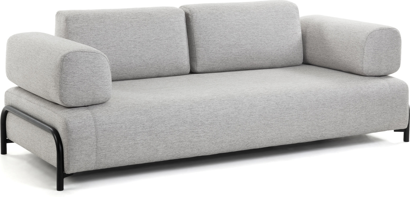-personers Sofa Kave Home Compo Polstret Grå Stof Nordisk Design B232xd98xh82