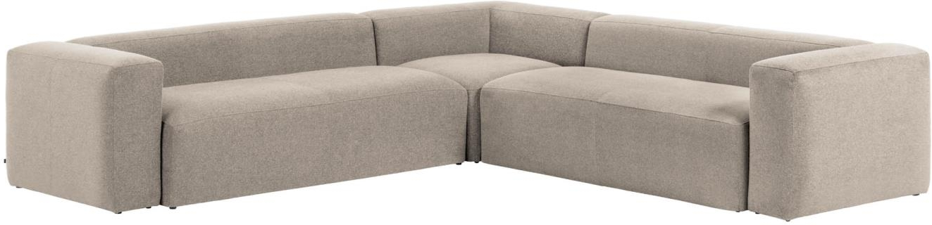 Hjørnesofa Kave Home Blok-serien    -formet Sofa Pletafvisende Stof Beige 320x320    Moderne Nordisk Design Til   Personer