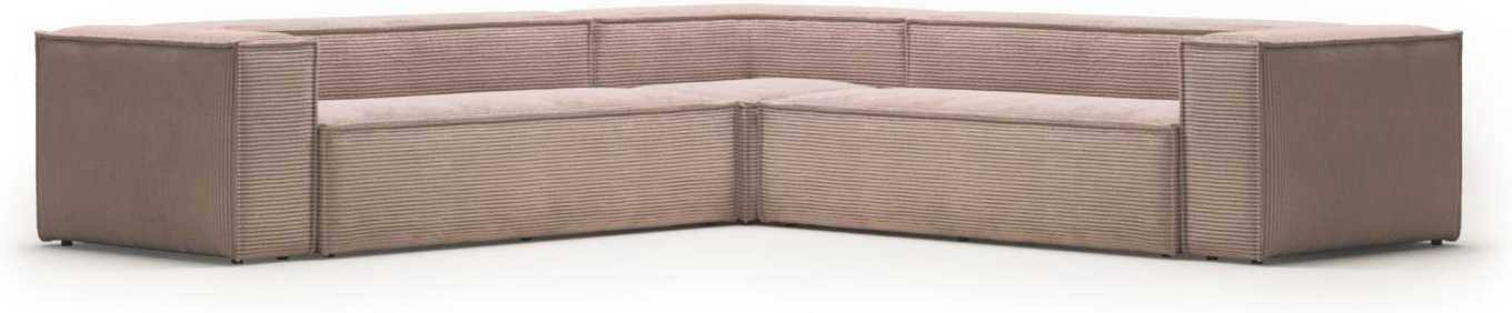 Hjørnesofa Kave Home Blok Lyserød Corduroystof Sofa 320x320x69   Nordisk Vintage Moderne Design