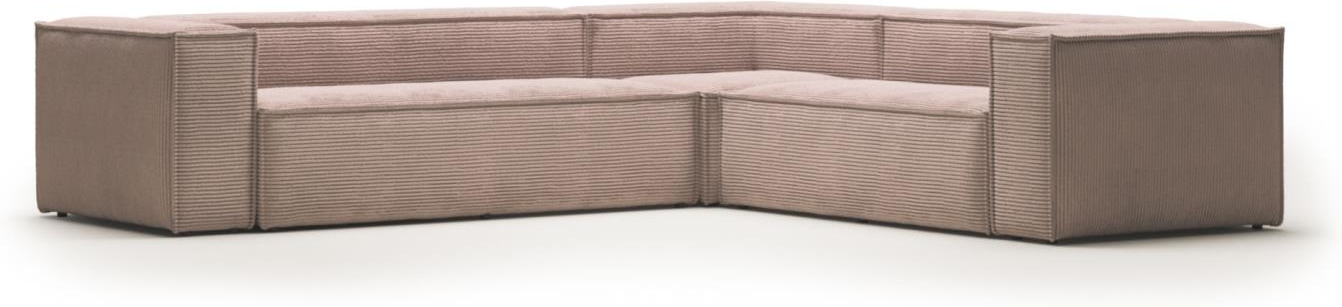 Hjørnesofa Kave Home Blok Lyserød Ribstof H69ã 290ã 320