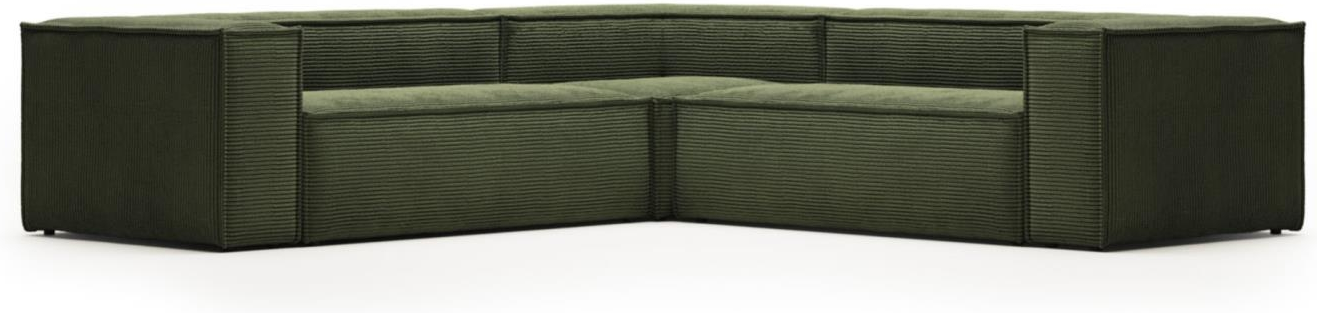 Hjørnesofa Kave Home Blok Grøn Corduroy  -personers Sofa 290x290