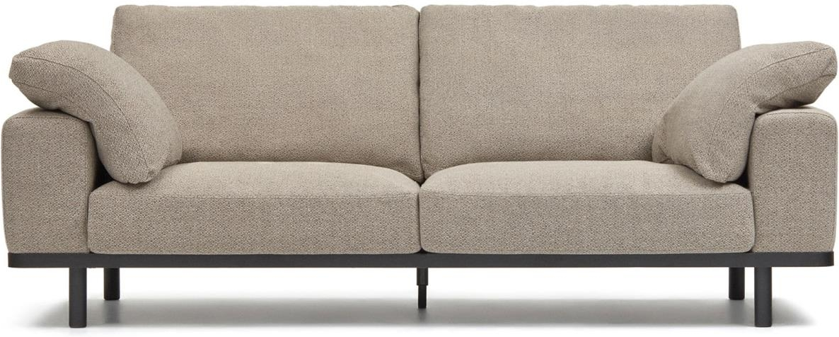 -personers Polstret Sofa Kave Home Noa Beige Sort Stof 230ã 100ã 94