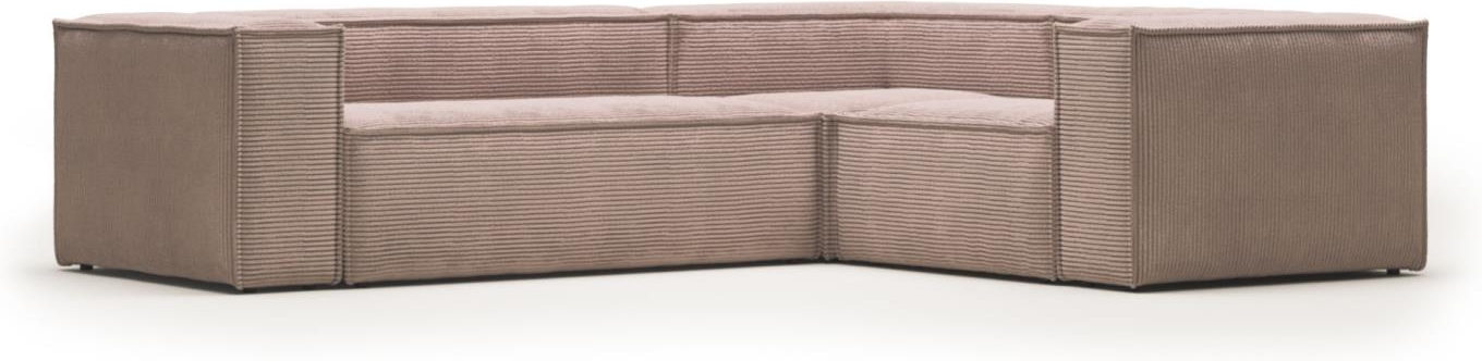 Hjørnesofa Kave Home Blok Lyserød Ribcord Stof Modulsofa 290ã 230   Nordisk Vintage